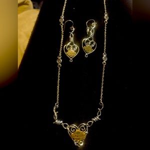 925 Harley Davidson necklace and earring set